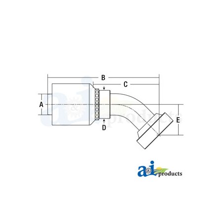 A & I Products HW-CAT Caterpillar Flange Head - 45 Elbow 6 x3 x3 A-CAT45-16-16-W